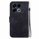 For Infinix Note 40 4G Lotus Embossed Leather Phone Case(Black) - 3