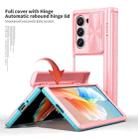 For Samsung Galaxy Z Fold6 5G Transparent Tempered Glass Shockproof Folding Phone Case with Hinge(Pink Cyan) - 2