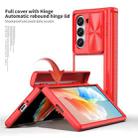 For Samsung Galaxy Z Fold6 5G Transparent Tempered Glass Shockproof Folding Phone Case with Hinge(Red) - 2