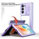 For Samsung Galaxy Z Fold6 5G Transparent Tempered Glass Shockproof Folding Phone Case with Hinge(Purple) - 2