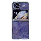 For vivo X Flip PC Side Buckle+Ripples Glitter Paper Full Coverage Phone Case(Purple) - 1
