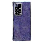 For Huawei Mate X2 PC Side Buckle+Ripples Glitter Paper Full Coverage Phone Case(Purple) - 1