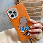 For iPhone 15 Pro Max Awkward Bear PC Hybrid TPU Phone Case(Orange) - 2