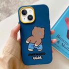 For iPhone 14 Awkward Bear PC Hybrid TPU Phone Case(Royal Blue) - 1