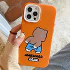 For iPhone 13 Pro Awkward Bear PC Hybrid TPU Phone Case(Orange) - 1