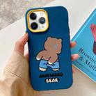 For iPhone 11 Pro Max Awkward Bear PC Hybrid TPU Phone Case(Royal Blue) - 1