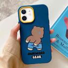 For iPhone 11 Awkward Bear PC Hybrid TPU Phone Case(Royal Blue) - 1