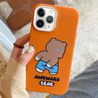 For iPhone 11 Pro Awkward Bear PC Hybrid TPU Phone Case(Orange) - 1