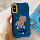 For iPhone X / XS Awkward Bear PC Hybrid TPU Phone Case(Royal Blue) - 1