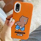 For iPhone XR Awkward Bear PC Hybrid TPU Phone Case(Orange) - 1