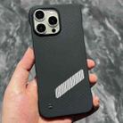 For iPhone 13 Pro Max Carbon Fiber Frameless Cooling Phone Case(Silver) - 1