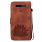 For LG K41S /  K51S Lotus Embossed Leather Phone Case(Brown) - 3