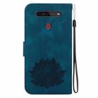 For LG K41S /  K51S Lotus Embossed Leather Phone Case(Dark Blue) - 3