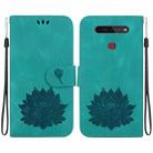 For LG K41S /  K51S Lotus Embossed Leather Phone Case(Green) - 1