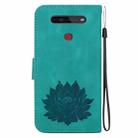 For LG K41S /  K51S Lotus Embossed Leather Phone Case(Green) - 3