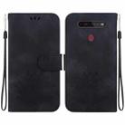 For LG K41S /  K51S Lotus Embossed Leather Phone Case(Black) - 1