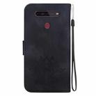 For LG K41S /  K51S Lotus Embossed Leather Phone Case(Black) - 3