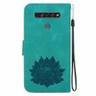 For LG K61 Lotus Embossed Leather Phone Case(Green) - 3