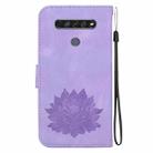 For LG K61 Lotus Embossed Leather Phone Case(Purple) - 3