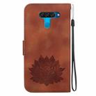 For LG K50 / Q60 Lotus Embossed Leather Phone Case(Brown) - 3