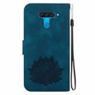 For LG K50 / Q60 Lotus Embossed Leather Phone Case(Dark Blue) - 3