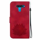 For LG K50 / Q60 Lotus Embossed Leather Phone Case(Red) - 3