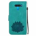 For LG K50 / Q60 Lotus Embossed Leather Phone Case(Green) - 3