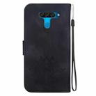 For LG K50 / Q60 Lotus Embossed Leather Phone Case(Black) - 3