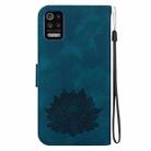 For LG K52 / K62 / Q52 Lotus Embossed Leather Phone Case(Dark Blue) - 3