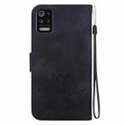 For LG K52 / K62 / Q52 Lotus Embossed Leather Phone Case(Black) - 3