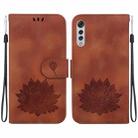 For LG Velvet / Velvet 5G / G9 Lotus Embossed Leather Phone Case(Brown) - 1