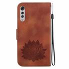 For LG Velvet / Velvet 5G / G9 Lotus Embossed Leather Phone Case(Brown) - 3