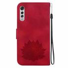 For LG Velvet / Velvet 5G / G9 Lotus Embossed Leather Phone Case(Red) - 3