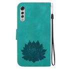 For LG Velvet / Velvet 5G / G9 Lotus Embossed Leather Phone Case(Green) - 3