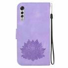 For LG Velvet / Velvet 5G / G9 Lotus Embossed Leather Phone Case(Purple) - 3