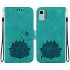 For Nokia C12 Lotus Embossed Leather Phone Case(Green) - 1