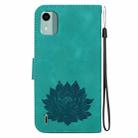 For Nokia C12 Lotus Embossed Leather Phone Case(Green) - 3