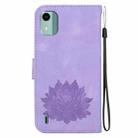 For Nokia C12 Lotus Embossed Leather Phone Case(Purple) - 3