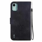 For Nokia C12 Lotus Embossed Leather Phone Case(Black) - 3