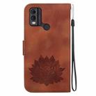 For Nokia C22 Lotus Embossed Leather Phone Case(Brown) - 3