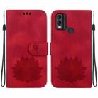 For Nokia C22 Lotus Embossed Leather Phone Case(Red) - 1