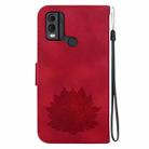 For Nokia C22 Lotus Embossed Leather Phone Case(Red) - 3