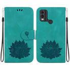 For Nokia C22 Lotus Embossed Leather Phone Case(Green) - 1