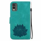 For Nokia C32 Lotus Embossed Leather Phone Case(Green) - 3