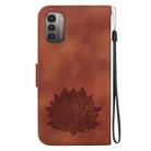 For Nokia G21 / G11 Lotus Embossed Leather Phone Case(Brown) - 3