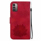 For Nokia G21 / G11 Lotus Embossed Leather Phone Case(Red) - 3
