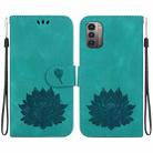 For Nokia G21 / G11 Lotus Embossed Leather Phone Case(Green) - 1