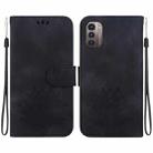 For Nokia G21 / G11 Lotus Embossed Leather Phone Case(Black) - 1