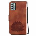 For Nokia G22 Lotus Embossed Leather Phone Case(Brown) - 3