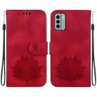 For Nokia G22 Lotus Embossed Leather Phone Case(Red) - 1